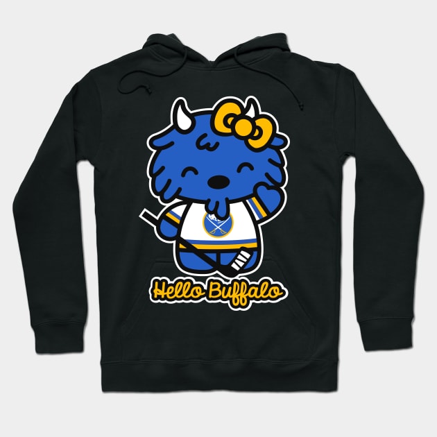 Hello Buffalo Hockey! Hoodie by Carl Cordes